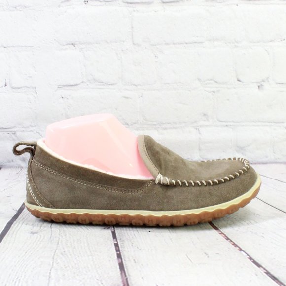 L.L. Bean Shoes - LL BEAN Dark Cement Suede Lined Mountain Moccasins Slipper Size 7 M